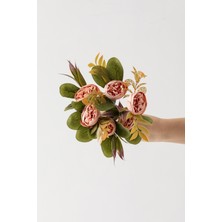 Güleç Yapay Çiçek Yapay Şakayık Demeti 30  cm  6 Dal Pembe