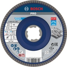 1x Pro Metal X571 Yelpaze Taşlama Diski, X-Lock Için Açılı Tasarım (Çelik, Paslanmaz Çelik, Ø 125 Mm, Granülasyon 60, Profesyonel Aksesuar Küçük Açılı Taşlama Makinesi)