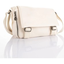 Vera Çanta  Nas Bag Kadın Krem Geniş Çok Bölmeli Kadın Omuz ve Çapraz Çanta