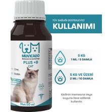 Muvicado Kedi Tüy Sağlığı Damlası Plus +B Kediler Için Tüy ve Tırnak Sağlığını Destekleyen Multivitamin 50ML Tüy Dökülmesini Engelleme