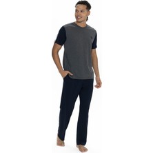 U.S. Polo Assn. 18898 Erkek Kısa Kollu Bisiklet Yaka Pijama Takımı-Antrasitmelanj