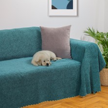 Latuda Home Premium Koltuk Örtüsü 175x300 LARGE Gramajlı Jakarlı Şönil  Turkuaz | Kanepe Örtüsü |  Kaymaz