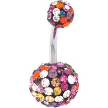 Ferizz 316L Çelik Renkli Zirkon Taşlı Toplu Piercing PRC-101