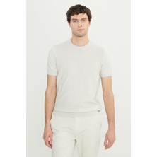 Altınyıldız Classics %100 Pamuk Standart Fit Normal Kesim Bisiklet Yaka Jakarlı Triko Tişört