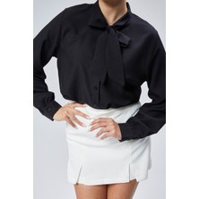 Emmas Clothing Fiyonk Detaylı Saten Kadın Gömlek