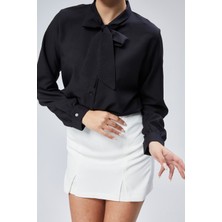 Emmas Clothing Fiyonk Detaylı Saten Kadın Gömlek