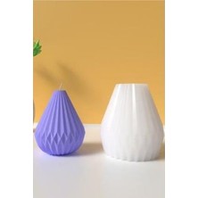 Ipek Hobi  Geometrik Desenli Armut Mum Silikon Kalıp