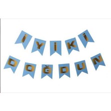 Ipek Hobi Flama Bayrak Iyiki Doğdun Set Küçük Mavi