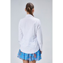 Emmas Clothing Oversize Basic Beyaz Kadın Gömlek