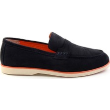 Bambi Lacivert Süet  Deri Erkek Loafer Ayakkabı E01070240002