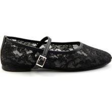 Bambi Siyah Dantel  Kadın Espadril K01246152213