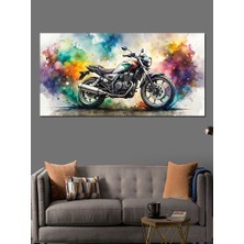 Kanvas Tablo Renkli Sanatsal Motosiklet