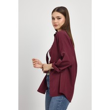 Rays TCR-6621A Arkası Robalı Gömlek Bordo