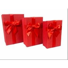 Ipek Hobi Kırmızı  Üçlü Hediye Kutusu