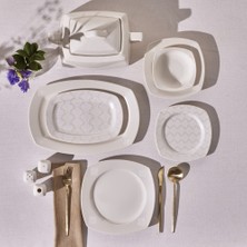 Karaca Square Bone Deren 60 Parça 12 Kişilik Yemek Takımı