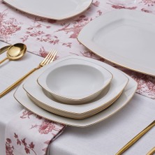 Karaca Square Bone Chiara 60 Parça 12 Kişilik Yemek Takımı Gold