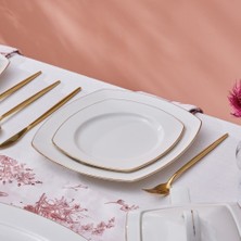 Karaca Square Bone Chiara 60 Parça 12 Kişilik Yemek Takımı Gold