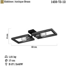 Storemax Plafonyer 2XE27 Antik Lak/siyah 2 Li Era Yeni