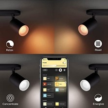 Storemax Hue Fugato Single Spot Lamba, Akıllı LED Ampul Ile, Siyah, 1X5.7W 230V