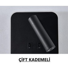 Storemax Cata Tuvalu Ev-Yatak-Oturma-Çalışma-Okuma Odası Aydınlatma Iki Anahtarı ile LED Duvar Lamba 13 Watt Siyah Aplik