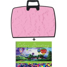 25X35 cm Resim Çantası + 25X35 Resim Defteri (Askılı - Fermuarlı) Lilalı Pembe
