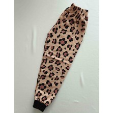 Mumio Kız Çocuk Uzun Kollu Kahverengi Siyah Noktalı Leopar Desenli Pijama Takımı