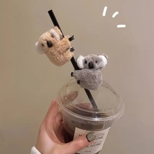 Gri ve Kahverengi Sevimli Koala Araç Süs Saç Tokası Araba Kadın Laptop Aksesuar Sevimli Hayvan