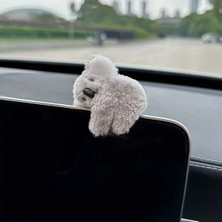 FESECRAFT 1 Adet Gri Sevimli Koala Araç Süs Saç Tokası Araba Kadın Aksesuar Sevimli Hayvan Laptop Aksesuar
