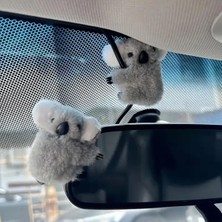 FESECRAFT 1 Adet Gri Sevimli Koala Araç Süs Saç Tokası Araba Kadın Aksesuar Sevimli Hayvan Laptop Aksesuar