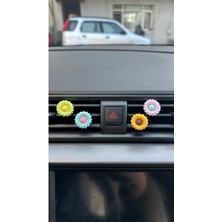 4 Adet Mini Ayçiçek Detaylı Araba Klima Süsü Araç Içi Torpido Aksesuar