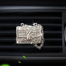 Lüks Parıldayan Taşlı Topuklu Ayakkabı Çanta Araba Klima Süsü Klips Süslemeleri Araç Içi Aksesuar