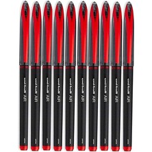 Artlantis Kırmızı Pilot Kalem 10 Adet Uniball Air Mikro 0.5 mm Roller Pilot Kalem UBA-188-M Roller Uçlu Likit Mürekkep Jel Kalem