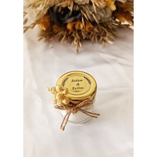 Yeba Candle Söz, Nişan, Kına, Düğün, Mevlüt, Nikah Şekeri Hediyelik Keten Otlu Cam Kavanoz Mum 5 Adet