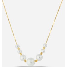 Meks Jewels Gümüş Süzme İnci Kolye