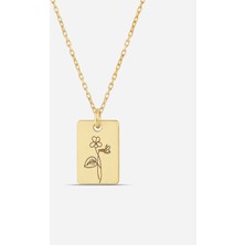 Meks Jewels Gümüş Şubat Ayı Doğum Çiçeği Menekşe Kolyesi