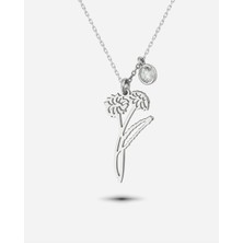 Meks Jewels Gümüş Nisan Ayı Doğum Çiçeği Papatya Kolyesi