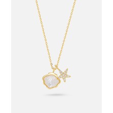 Meks Jewels Sedef Taşlı Gümüş Deniz Kabuğu Kolye