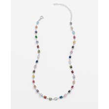 Meks Jewels Renkli Taşlı Gümüş Kolye