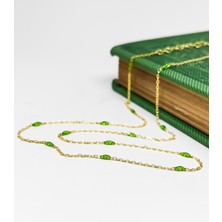 Meks Jewels Yeşil Mineli Gümüş Zincir