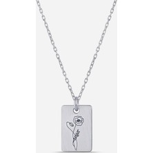 Meks Jewels Gümüş Ağustos Ayı Doğum Çiçeği Gelincik Kolyesi