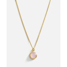 Meks Jewels Pembe Quartz Taşlı El İşi Gümüş Kolye