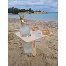 Elisgiftstore Dikdörtgen Şarap Sehpası, Kaplanır Piknik Masası, Plaj Sehpası, Bahçe Sehpası EH040