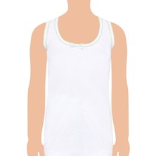 Seher Yıldızı SKC0049Kız Çocuk Geniş Askılı Oya Detaylı Atlet 6'lı Eko Paket