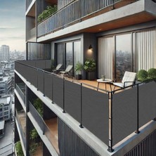 Size Ne Lazım 100 cm x 7 m Antrasit Balkon Bahçe Çit Brandası  Su İtici, Uv Koruyucu, Dekoratif Örtü