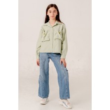 Giyicem Kız Çocuk Körük Cepli Gömlek 3155