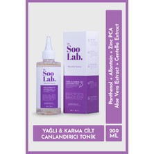 The Soo Lab Yağlı Ve Karma Ciltler İçin Canlandırıcı Tonik | Panthenol, Allantoin, Centella, Aloe Vera | 200 ml