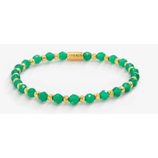 10,65 Karat Doğal Yeşil Akik Taşlı Gümüş Bileklik