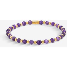 14,9 Karat Değerinde Doğal Ametist Taşlı Gümüş Bileklik