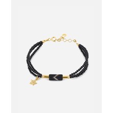 Meks Jewels Oniks Taşlı Gümüş Bileklik