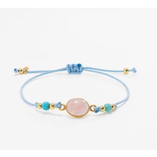 4,3 Karat Değerinde Pembe Kuvars Taşlı Gümüş Argentum Bileklik